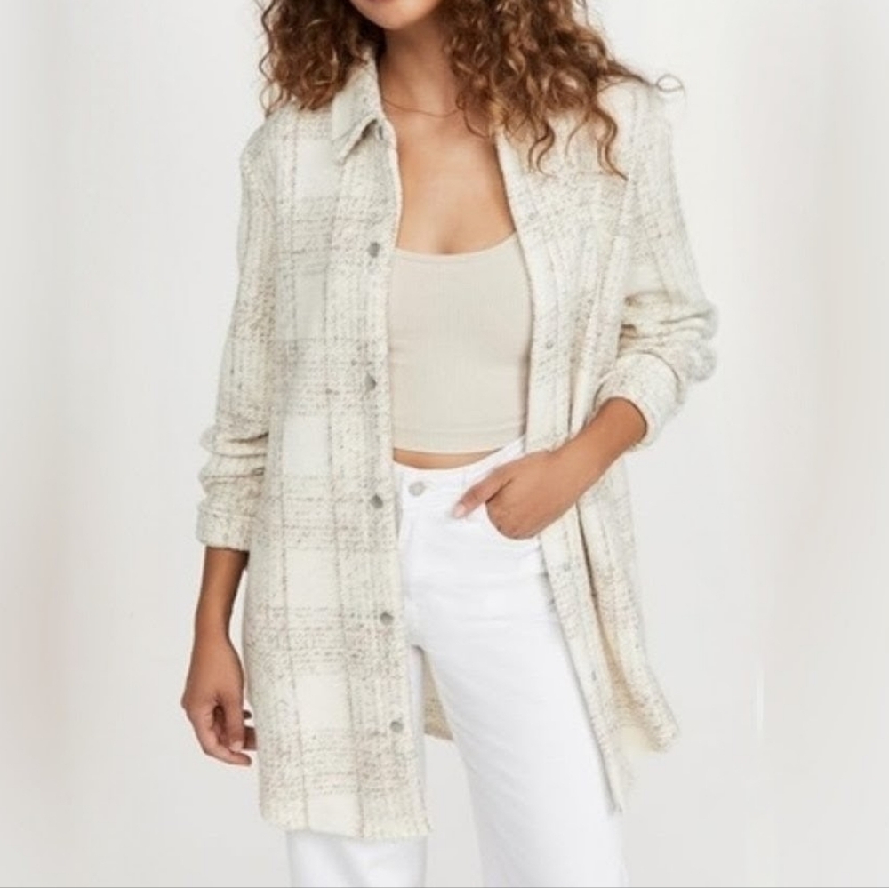BB Dakota 14% Wool Blend Cream Shacket